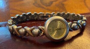 Women's Brushed Metal Victoria Rhein Watch, Gold Tone Accented Bracelet Band